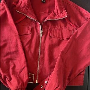 Forever 21 red  Zip-Up Jacket